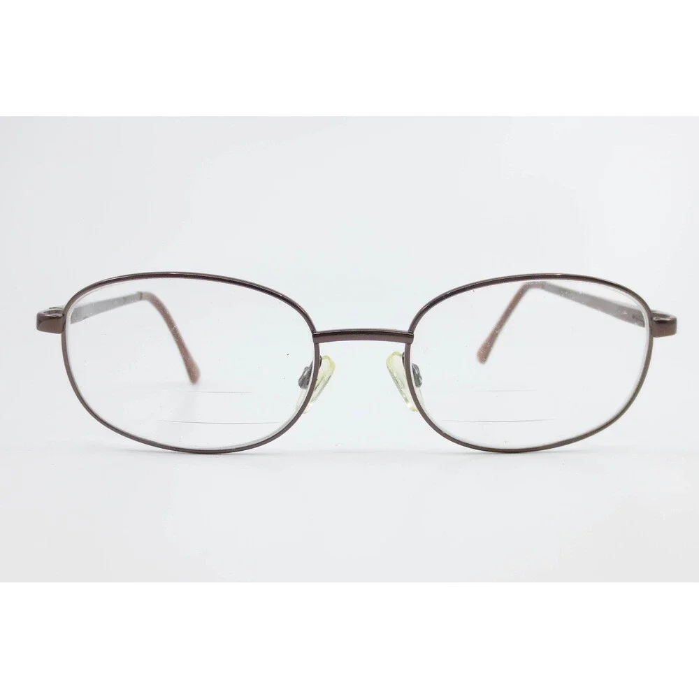 Modern Dave Eyeglasses Brown Oval Metal Frames 53-18-145 Full Rim Eyewear